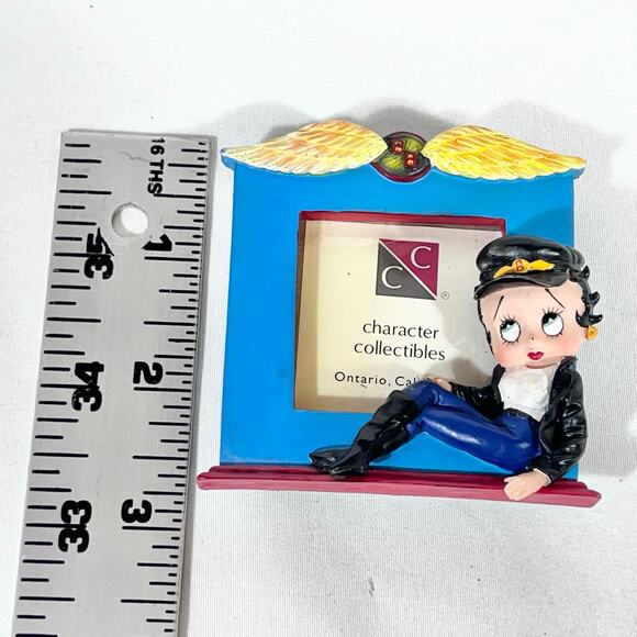 Vintage Betty Boop Biker Picture Frame For Your 1.5 x 1.5" Blue - Picture 6 of 7
